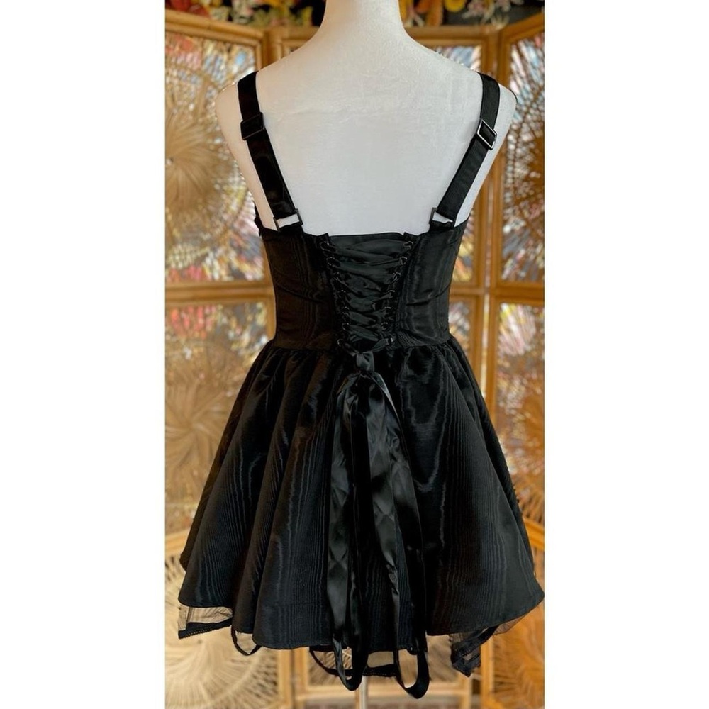 Dolls Kill Sugar Thrillz NWT Magic Moves Black Corset Mini Dress Size L - Picture 2 of 8